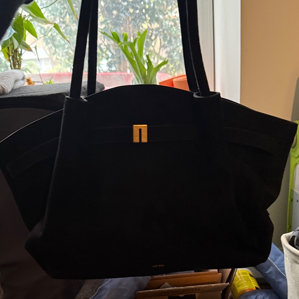 JW PEI Black Tote with Gold Accent